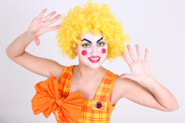 Funny clown in costume and make-up - Foto, immagini