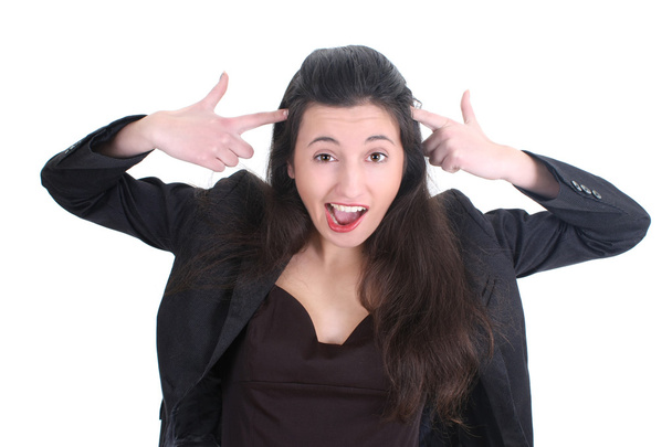 Crazy business woman screaming - Photo, Image
