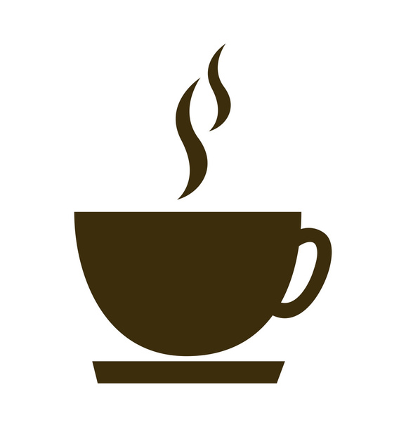 delicious coffee silhouette icon - Vector, Imagen