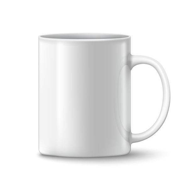 photorealistic white cup - Vector, imagen