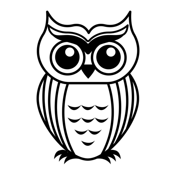 owl bird cute icon - Vector, Image