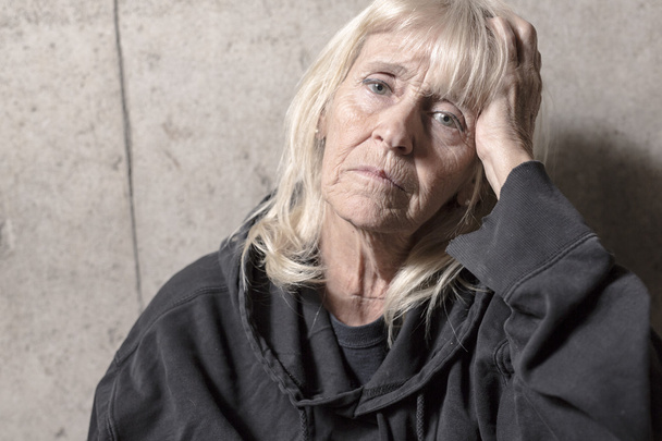 depress senior person with concrete background - Fotografie, Obrázek
