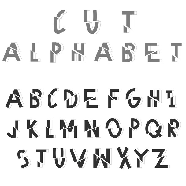 Alfabeto cortado en rodajas
 - Vector, imagen