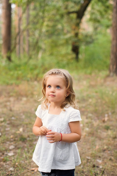Portrait of a little girl in summer day outdoors - Foto, afbeelding