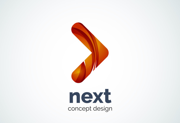 Pijl logo sjabloon, volgende of juiste concept - Vector, afbeelding