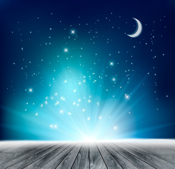 Beautiful magical night background. Vector. - Vector, Image