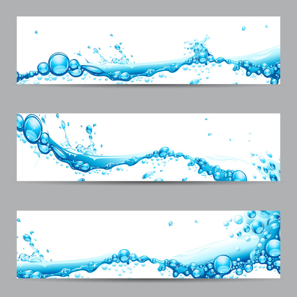 Banner mit Wasserspritzern - Vektor, Bild