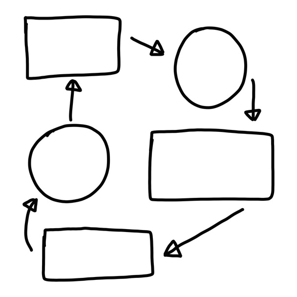 Hand getekend een grafiek grafische symbolen geometrische vormen om in te voeren in - Foto, afbeelding