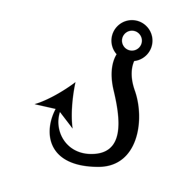 gancho de pesca silueta icono
 - Vector, Imagen