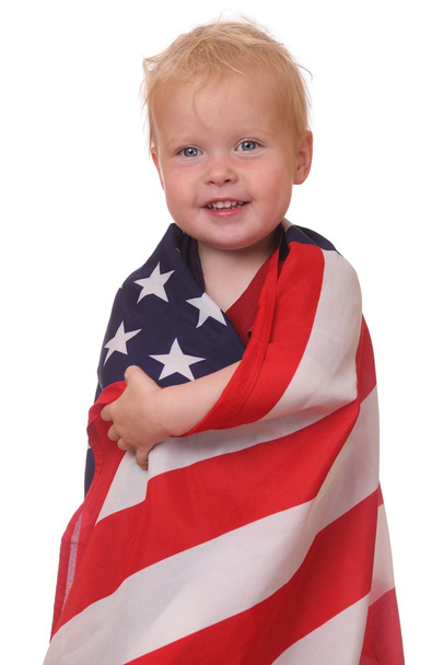 Child with USA flag - Photo, image