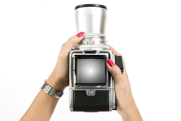 Viseur sur caméra vintage moyen format
 - Photo, image