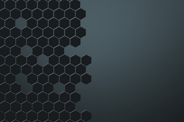 svart hexagon bakgrund - 写真・画像