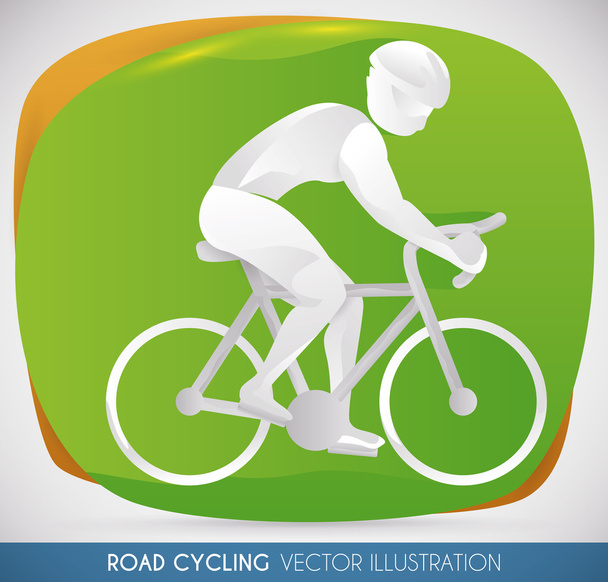 Road Cycling Biker Silhouette, Vector Illustration - Vector, Image