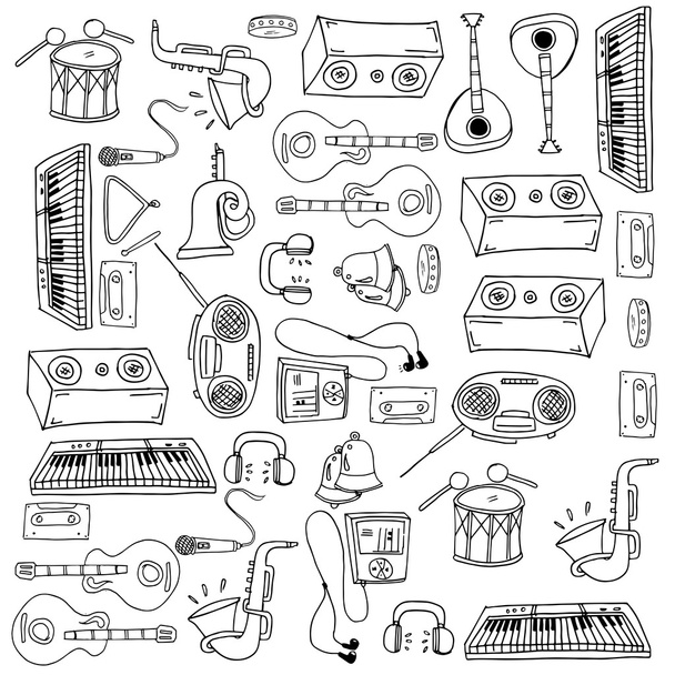 Doodle of music tools variation - Vettoriali, immagini