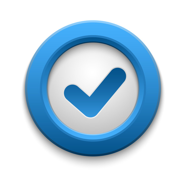 Check icon button - Vetor, Imagem