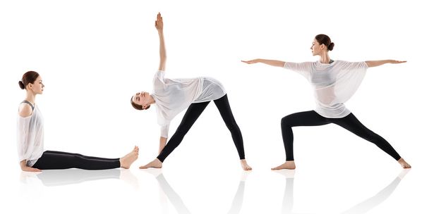 jovem mulher fazendo exercício de ioga - Foto, Imagem