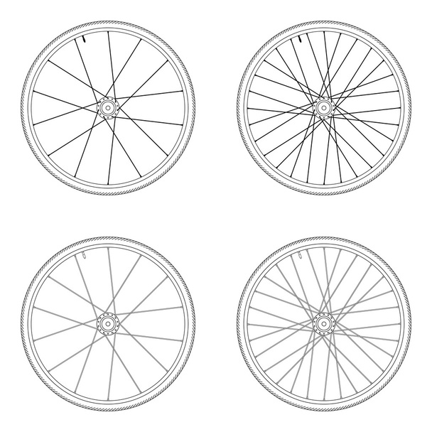 Bicycle spoke wheel tangential lacing pattern 2X - Vector, Image