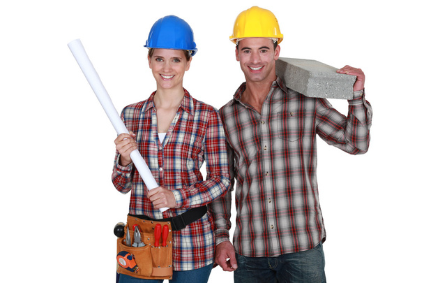 A couple of construction worker. - Fotó, kép