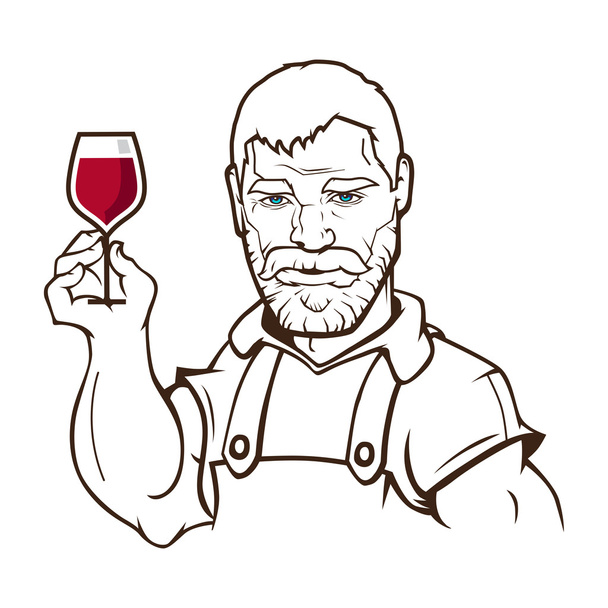 Şarap üreticisi karakter - Vektör, Görsel