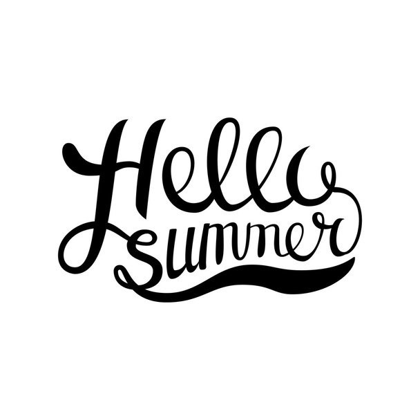 Hello Summer vector illustration isolated on white background. Fun quote. Hand lettering inspirational typography poster - Вектор, зображення
