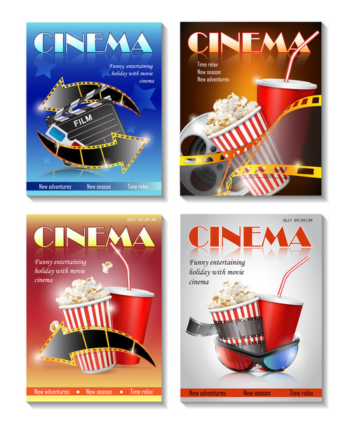 Cinema Posters Design Template - Vektör, Görsel
