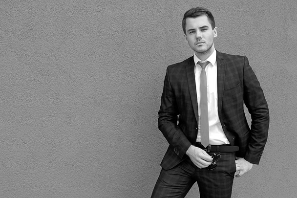 handsome man in  suit and tie - Фото, изображение