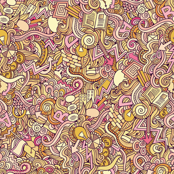 Мультфильм симпатичные лапша нарисована вручную Идея безseamless узор
 - Вектор,изображение