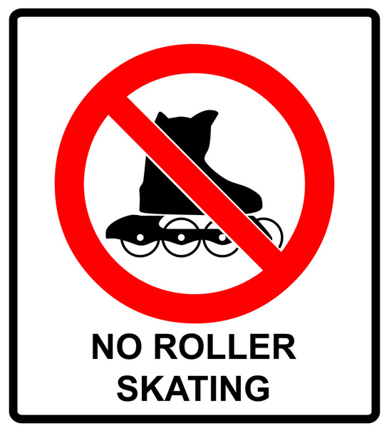 bitte kein Rollerblades-Zeichen im Vektor isoliert auf weißem Verbotsaufkleber - Vektor, Bild