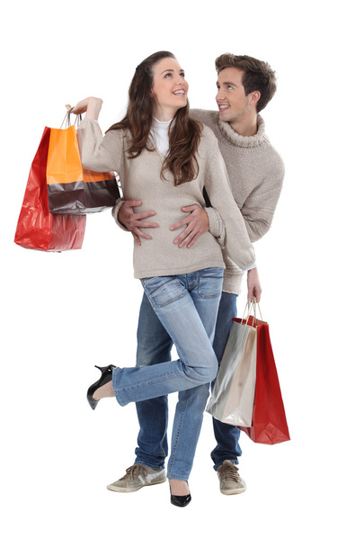 Happy couple shopping - Foto, Imagem