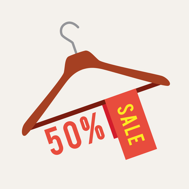 Clothes hanger with Sale - Vector, Image