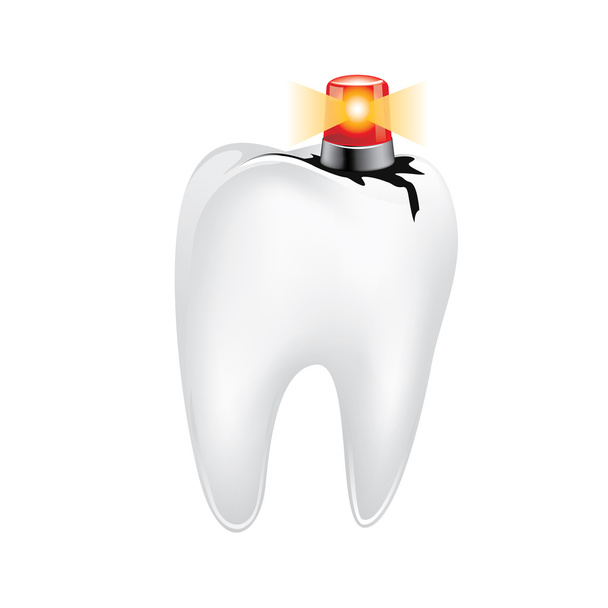 Teeth with siren - Vector, Image