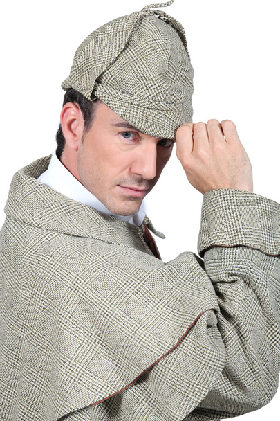 Man in Sherlock Holmes costume - Foto, afbeelding