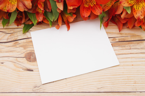 Black Greeting Card with Flowers - Zdjęcie, obraz