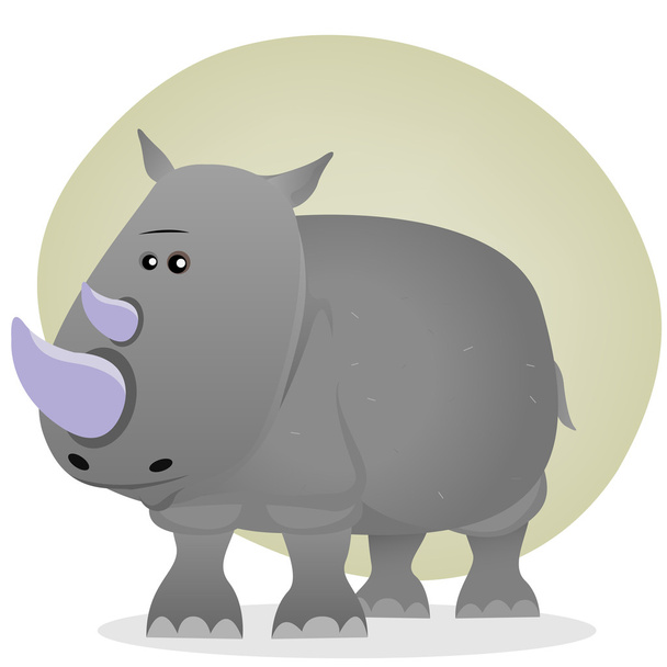 Lindo rinoceronte de dibujos animados
 - Vector, Imagen