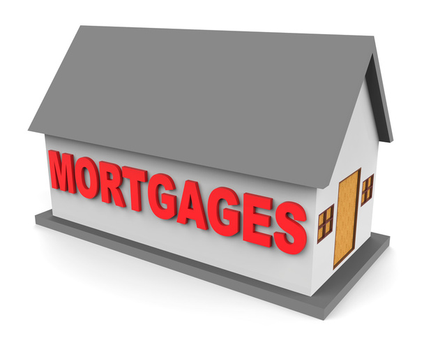 Dům hypotéky představuje bydlení úvěr a nákup 3d vykreslování - Fotografie, Obrázek