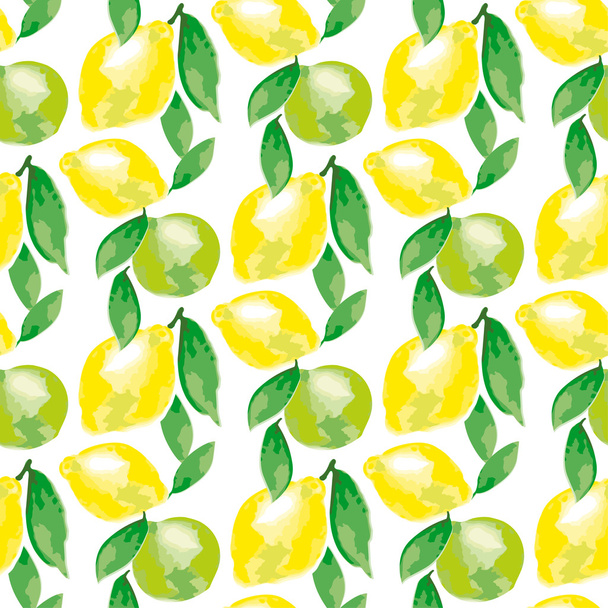 акварельний лимонний мотив. концепція яскравого модного фону на білому
 - Вектор, зображення