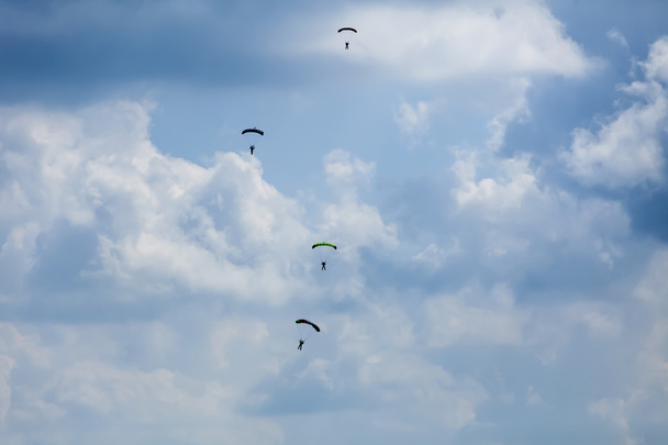 skydivers in the sky - Фото, изображение