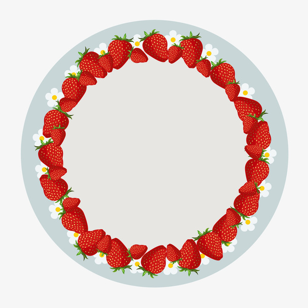 juicy Strawberry frame -  illustration - Vector, afbeelding