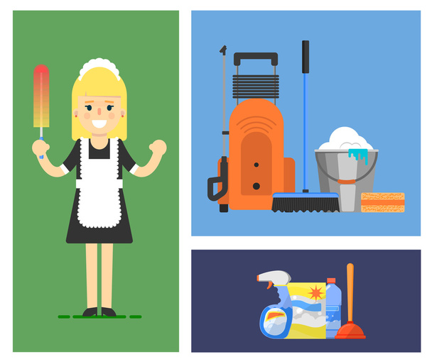 Set de iconos de limpieza
 - Vector, Imagen
