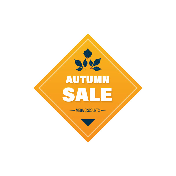 Autumn Super Sale banner with  leaves. - Vector, afbeelding