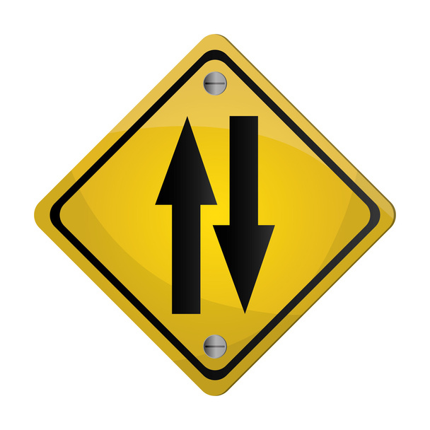 señal de tráfico de dos vías icono
 - Vector, imagen