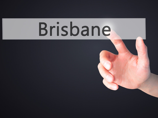 Brisbane - ruky stisknutí tlačítka na koncepci rozostřeného pozadí  - Fotografie, Obrázek