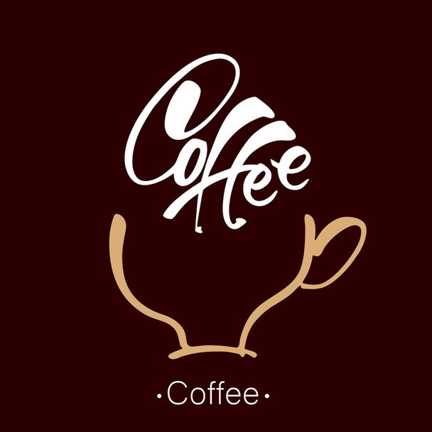 café tasse lettrage modèle
 - Vecteur, image