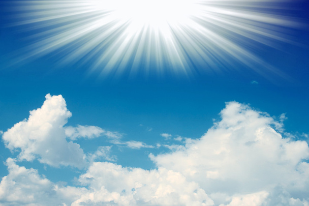 Белые облака против голубого неба - Фото, изображение