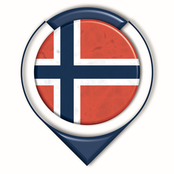 Botão 3D com bandeira Noruega
 - Foto, Imagem