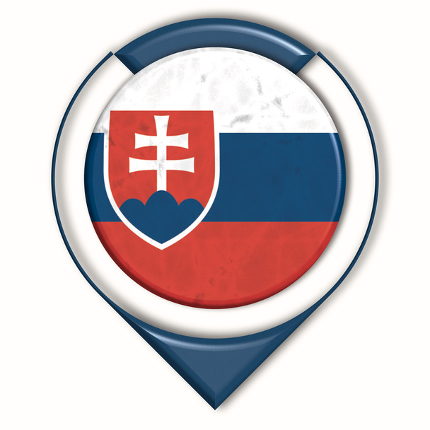 przycisk 3D z flaga Słowacji - Zdjęcie, obraz