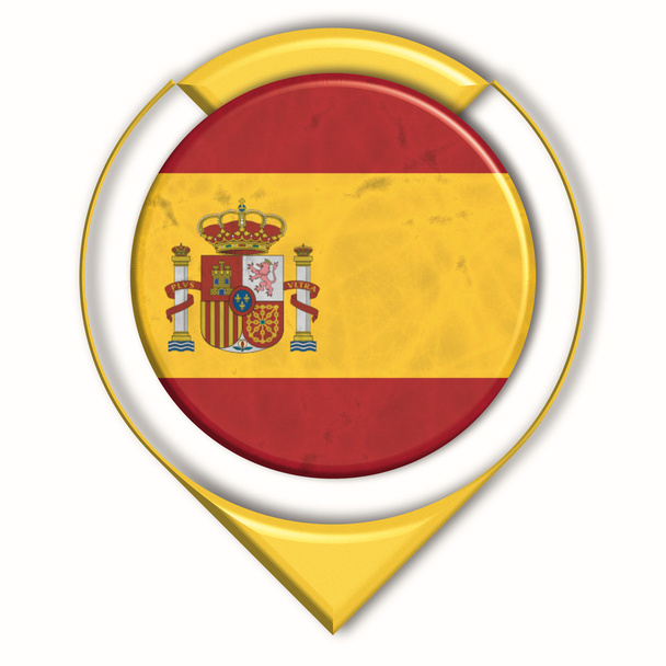 3D button with flag Spain - Photo, Image