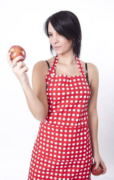 Young attractive woman holding apple - Foto, Imagem