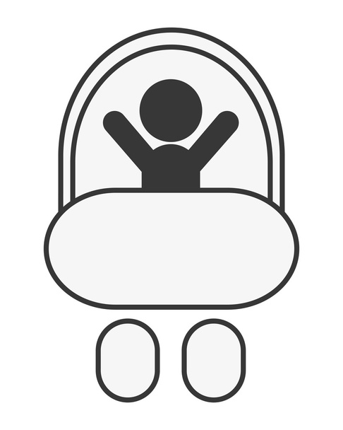 bebé en el icono del cochecito - Vector, Imagen