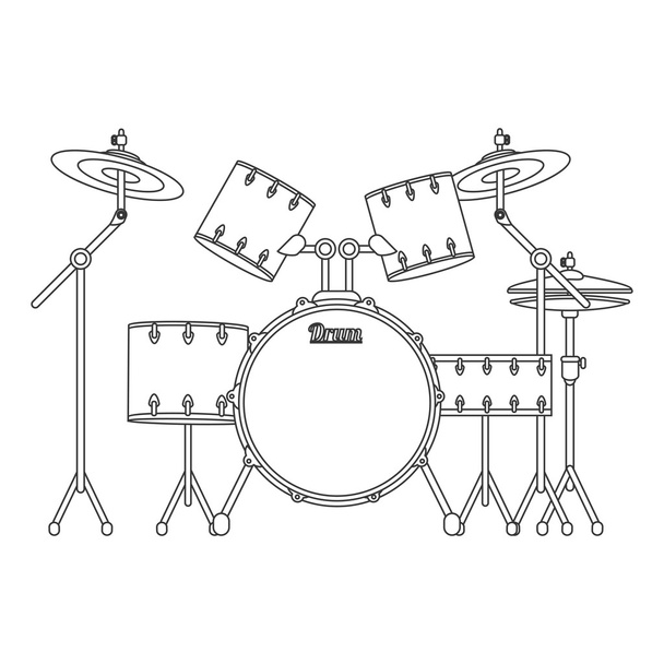 Schlagzeug setzt Zeichen - Vektor, Bild